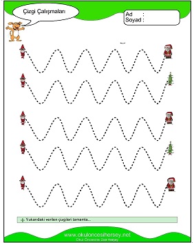 okul öncesi çizgi çalışma sayfaları